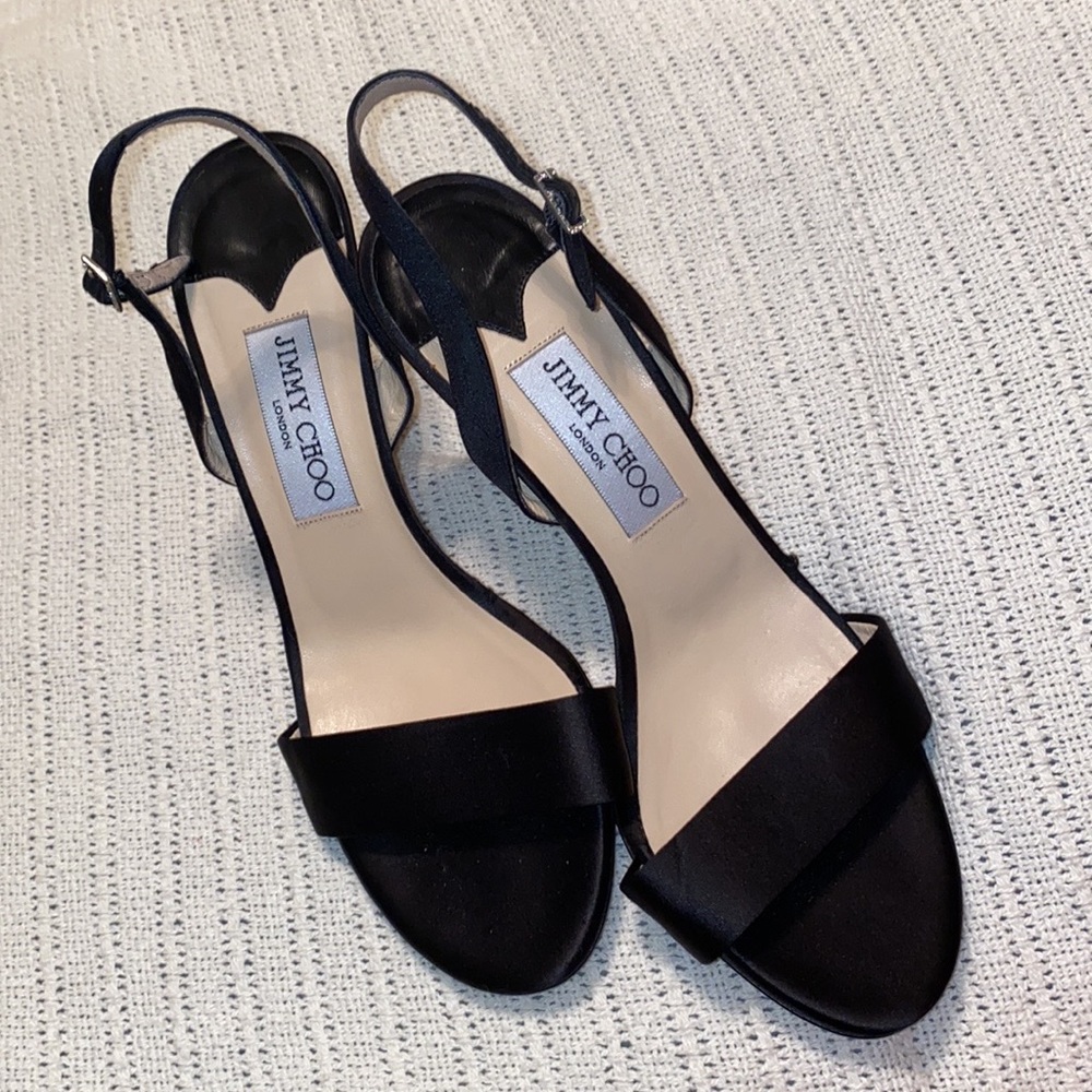Jimmy Choo black heal sandals. Size 37 EU, 6.5 US: